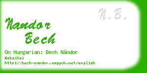 nandor bech business card
